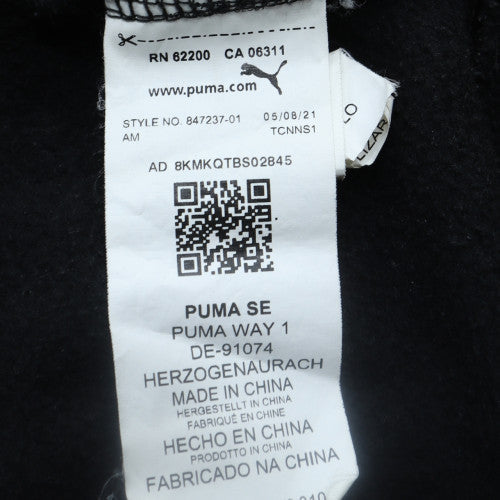 Puma Men's Black Pullover Hoodie M Sports Logo Fleece Sweatshirt