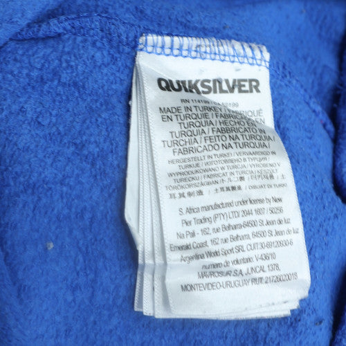 Quiksilver Boys Blue Pullover Hoodie Size 12 Years Cotton Fleece