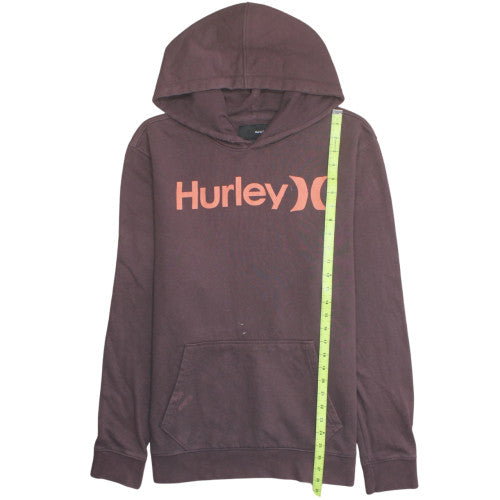 Hurley Men’s Brown Logo Pullover Hoodie Size L Fleece Sweatshirt