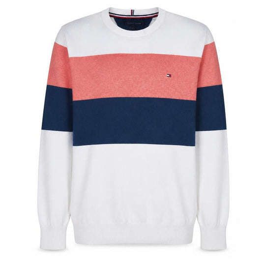 Tommy Hilfiger Men's Multicoloured Cotton Crew Neck Striped Jumper M