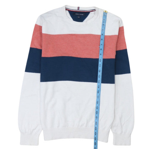 Tommy Hilfiger Men's Multicoloured Cotton Crew Neck Striped Jumper M