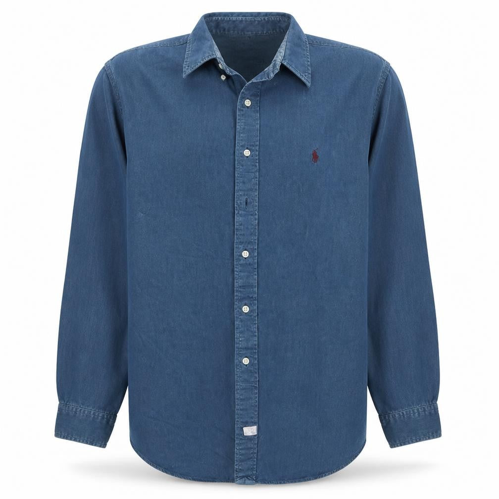 Polo Ralph Lauren Men's Blue Medium Cotton Button-Up Shirt
