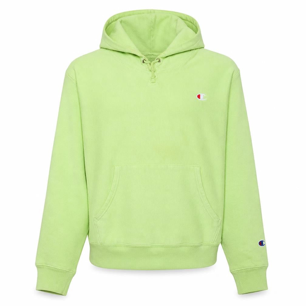 Champion Men's Green Pullover Hoodie L Fleece Reverse Weave