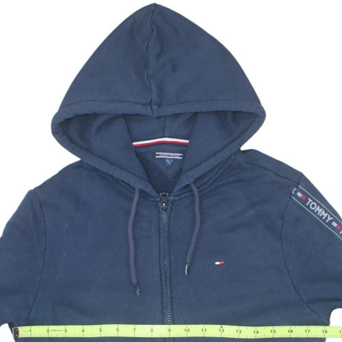 Tommy Hilfiger Men's Blue Full Zip Hoodie Size M Logo Fleece