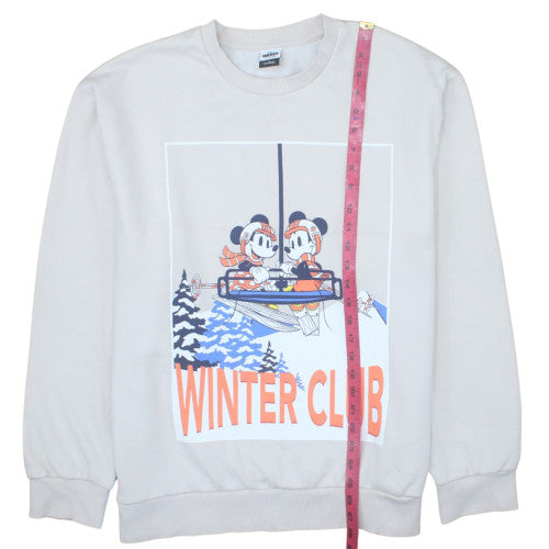George Men’s Beige Mickey Mouse Winter Club XL Pullover Sweatshirt