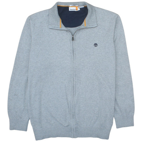 Timberland Men’s Grey Cotton Full Zip Collared Jumper 3XL
