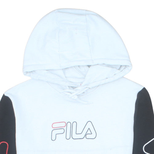 Fila Mens Grey Colour Block Hoodie Small Logo Pullover