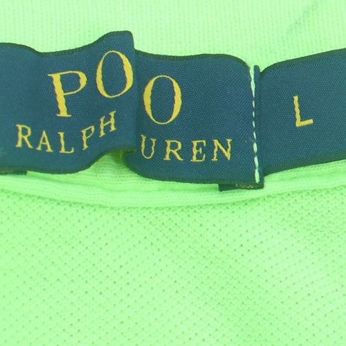 Ralph Lauren Men's Green Cotton Polo Shirt Size L