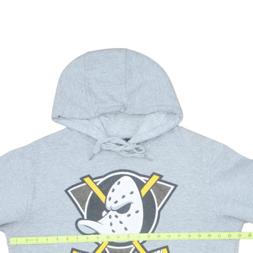 NHL Men's Grey Pullover Hoodie Size L Sports Fleece Sweatshirt
