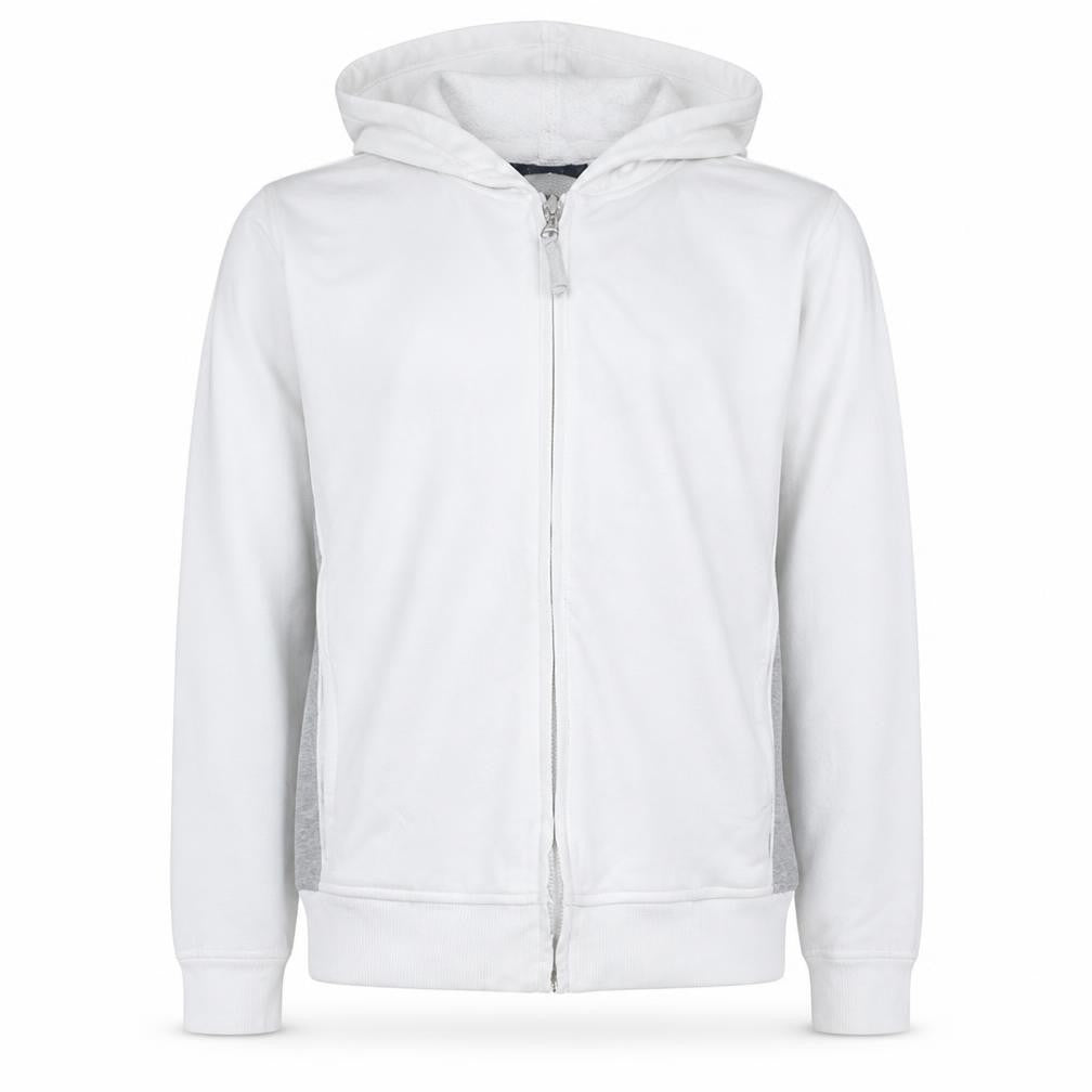 Gap Men's White Full Zip Hoodie S Regular Cotton Stretch