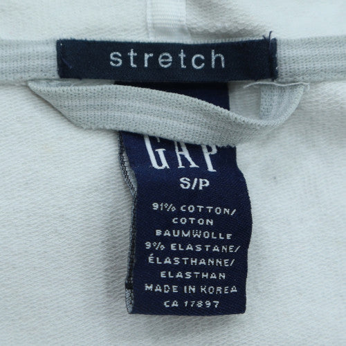 GAP Men's White Full Zip Hoodie S Regular Cotton Stretch