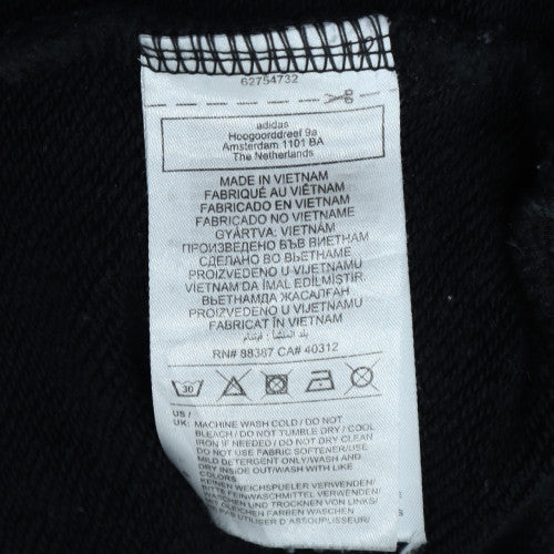 adidas Men’s Black XL Pullover Hoodie Embroidered Trefoil Fleece