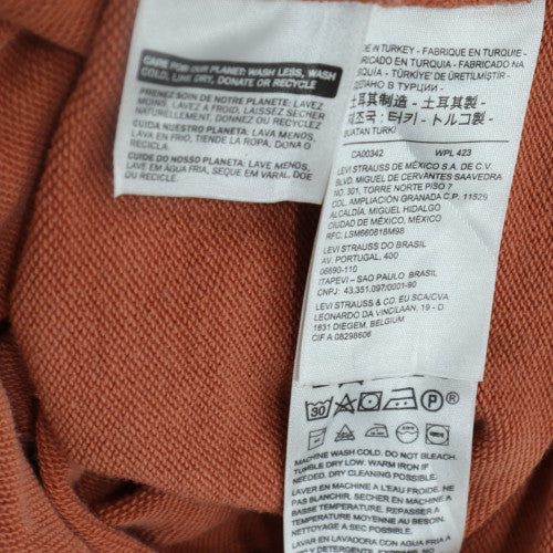 Levi's Men's Brown Pullover Hoodie Size M Fleece Logo Sweatshirt