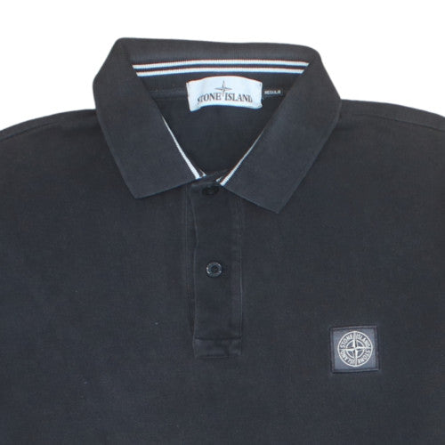 Stone Island Men’s Black Regular Fit Cotton Polo Shirt M