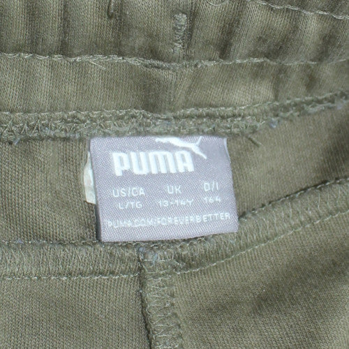 Puma Men’s Green Jogger Trousers L Regular Fit Fleece Activewear