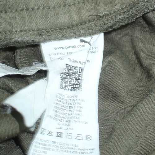 Puma Men’s Green Jogger Trousers L Regular Fit Fleece Activewear