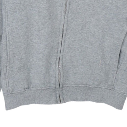 Fila Mens Grey Full Zip Hoodie L Logo Sports Cotton Blend Sweatshirt