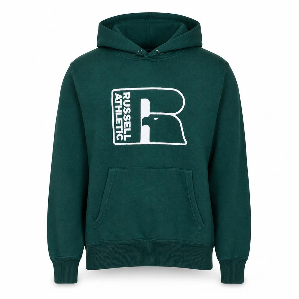 Russell Athletic Men's Green Pullover Hoodie L Sports Fleece