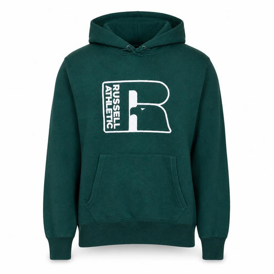 Russell Athletic Men's Green Pullover Hoodie L Sports Fleece
