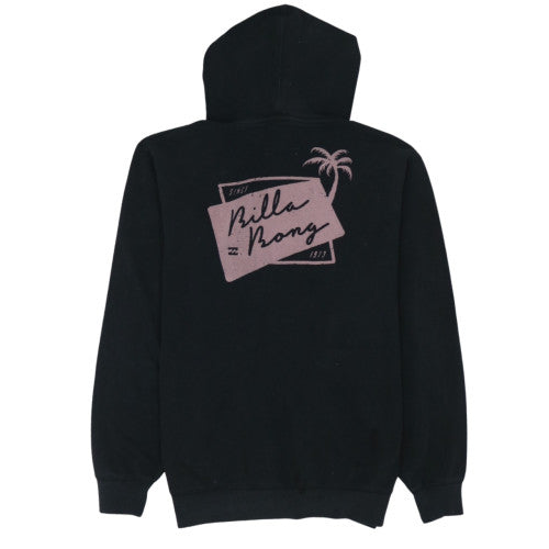 Billabong Mens Black Pullover Hoodie L Graphic Logo Surf Fleece