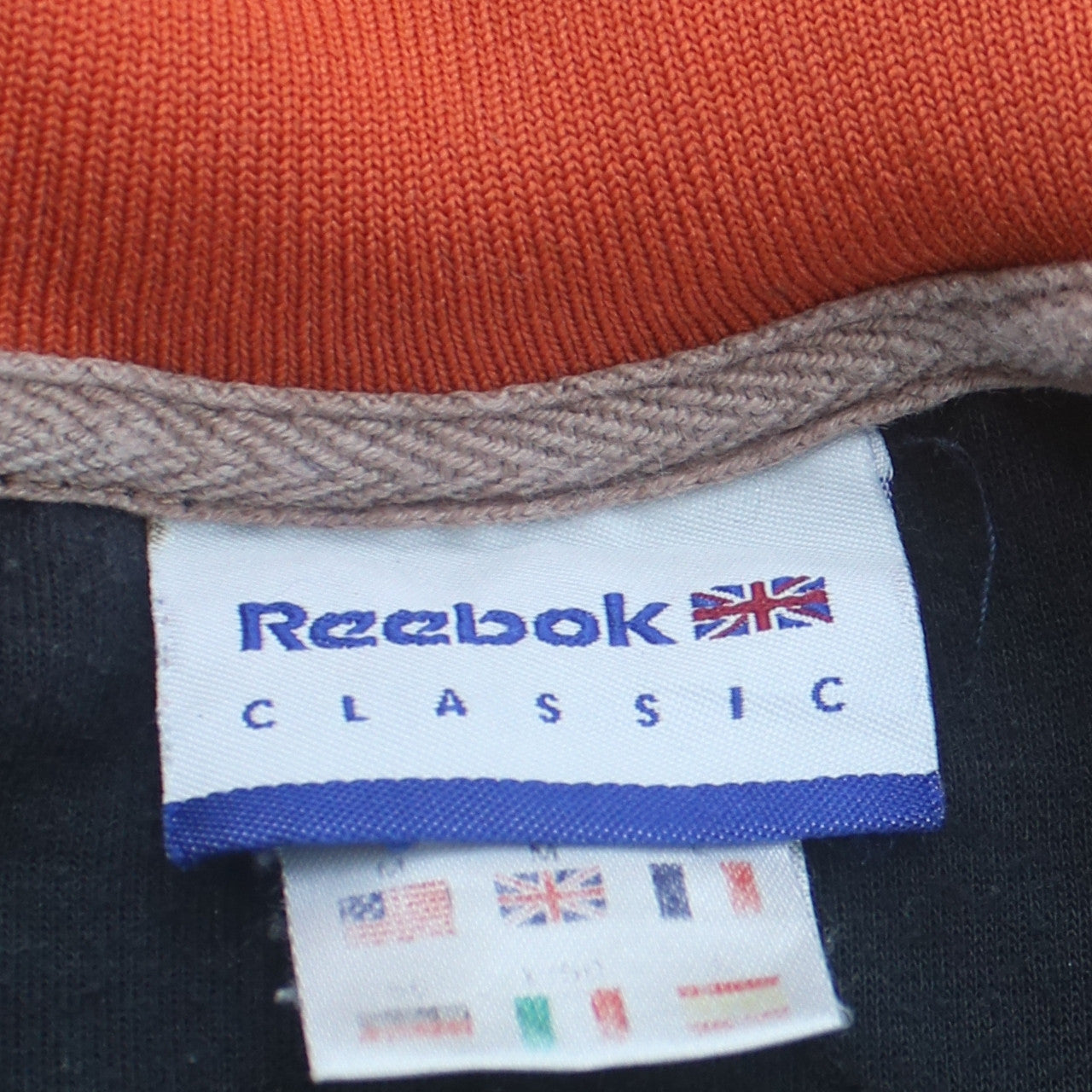 Reebok Men’s Black Track Jacket L Colourblock Retro Full Zip