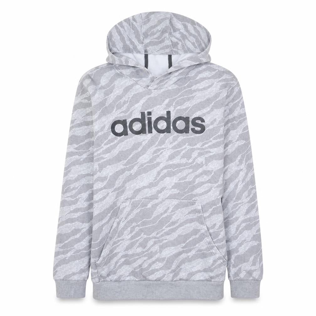 adidas Men's Grey Animal Print Pullover Hoodie XL Regular Fit