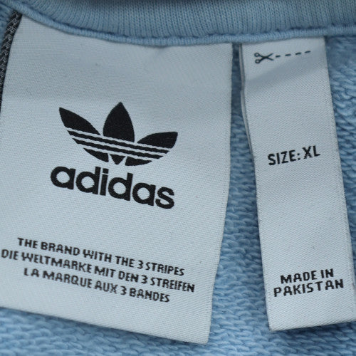 Adidas Mens Blue XL Pullover Hoodie Trefoil Logo Sweatshirt
