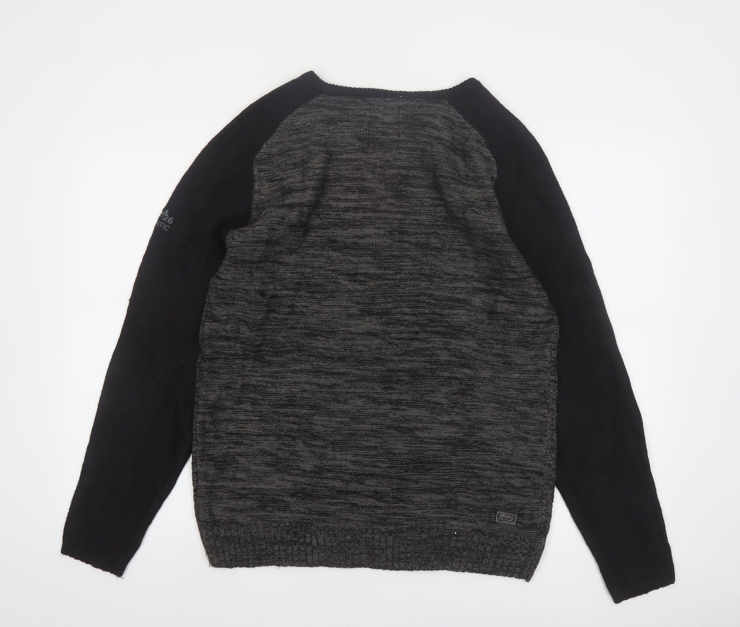 RMS Twenty Six Men's Black Grey V-Neck Pullover Jumper Size L