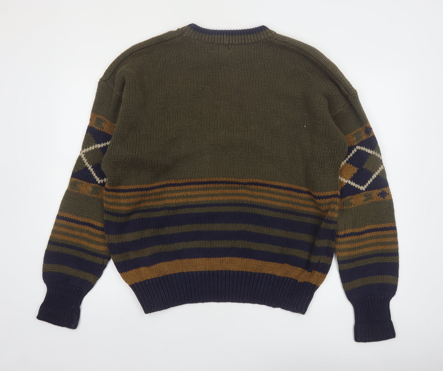 Structure Men's Multicoloured L Argyle Knit Pullover Jumper