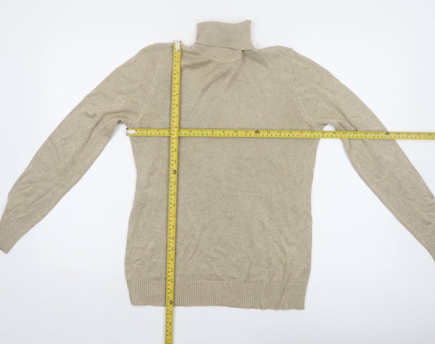 Josepha A. Womens Beige Roll Neck Knit Jumper Size M