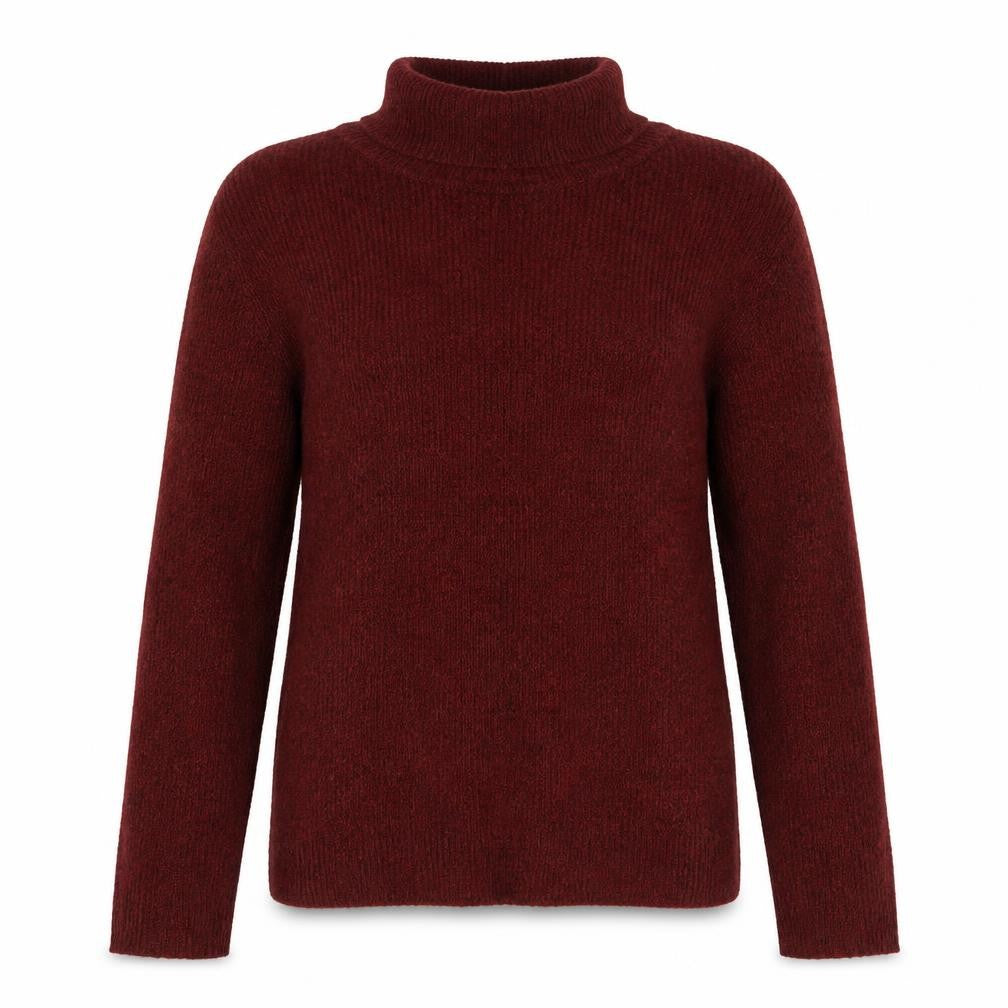 Karen Scott Women Red Roll Neck Cotton Jumper Size S Long Sleeve