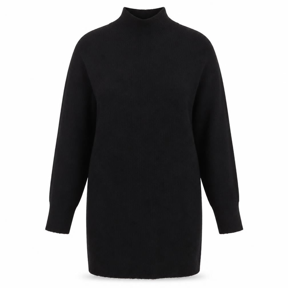 New Look Women’s Black Mock Neck Long Sleeve Knit Tunic Jumper Size S