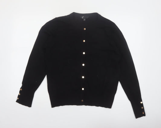 Friends Like These Womens Black UK 16 Button Cardigan Long Sleeve Viscose Blend