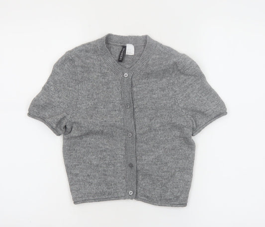 H&M Divided Women's Grey XS Cardigan Short Sleeve Knit Jumper