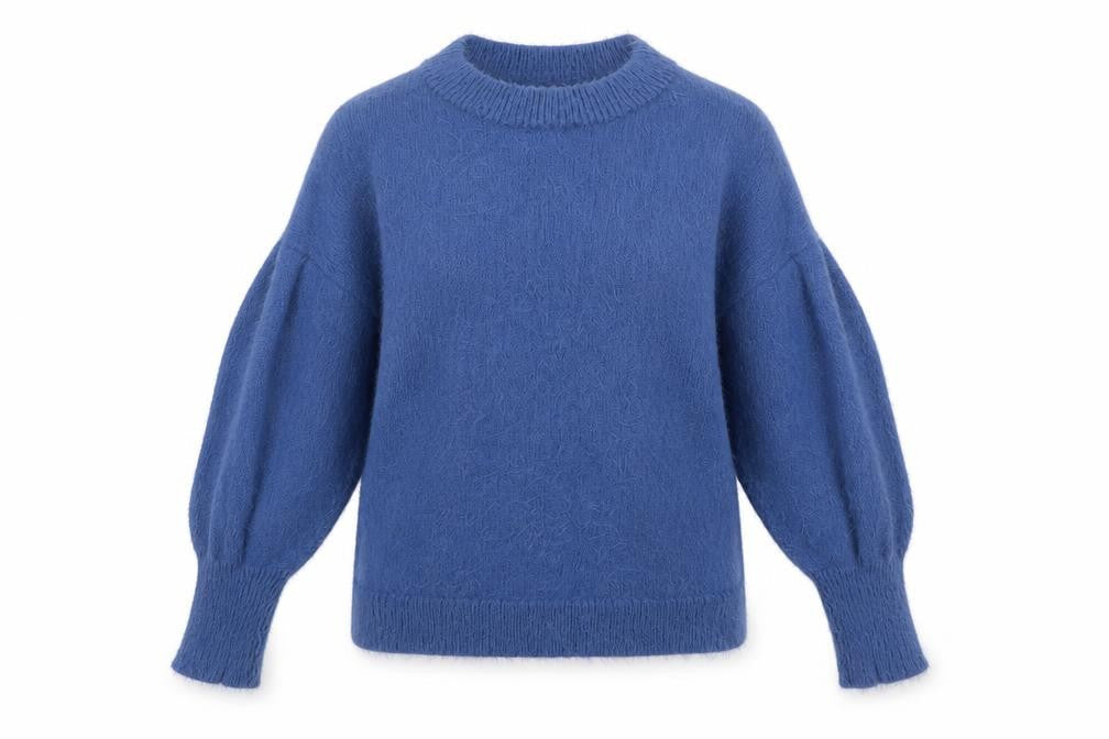 Compañía Fantástica Women's Blue Acrylic Pullover Jumper Size 8