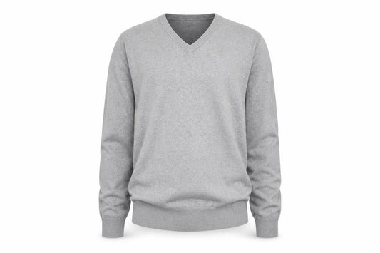 Burton Men Grey V-Neck Cotton Nylon Pullover Jumper M