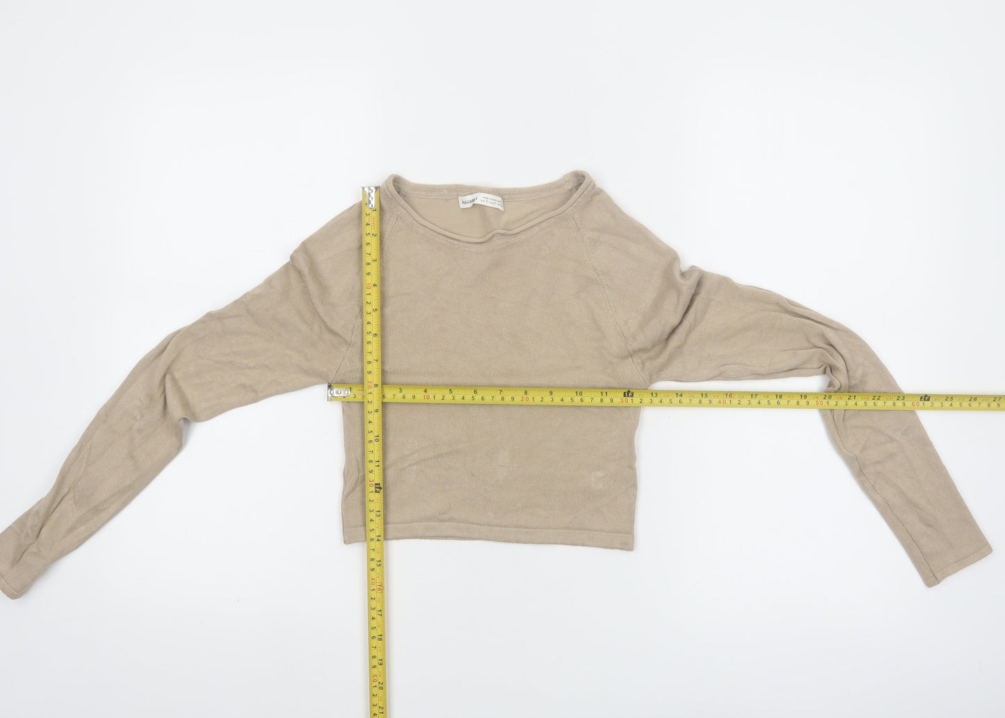 Pull & Bear Women’s Beige Slim Fit Long Sleeve Pullover Jumper Size 8