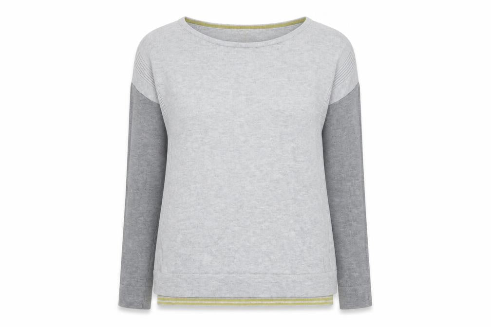 White Stuff Womens Grey Round Neck Cotton Blend Jumper Size 8