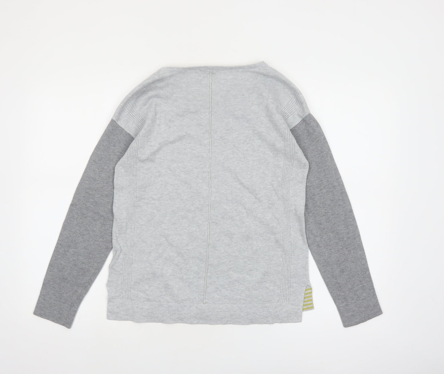 White Stuff Womens Grey Round Neck Cotton Blend Jumper Size 8