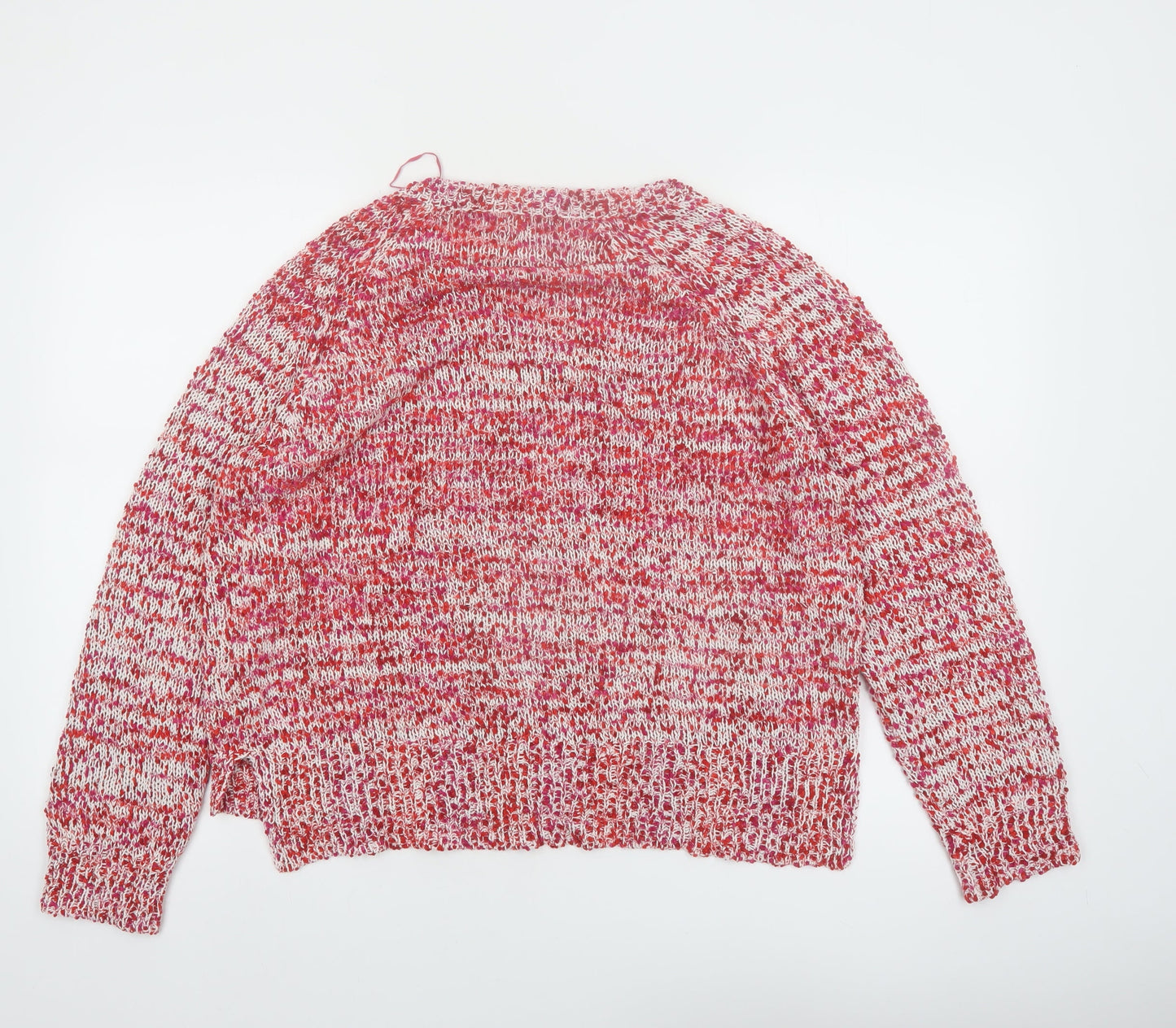 Tu Women’s Red Knit Jumper Size 16 Acrylic Polyester V-Neck