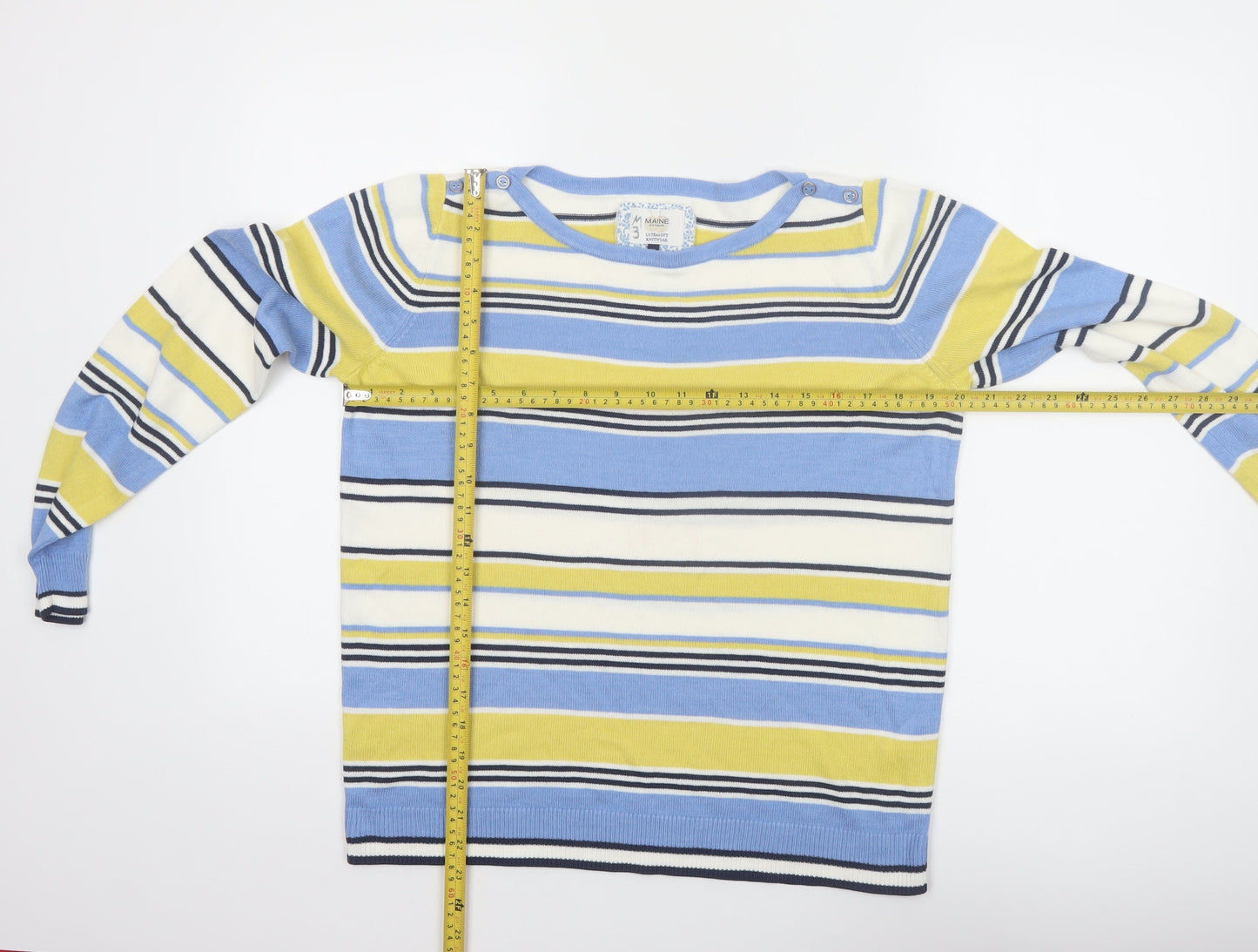 Maine New England Women's Multicoloured Stripe Jumper Size 14