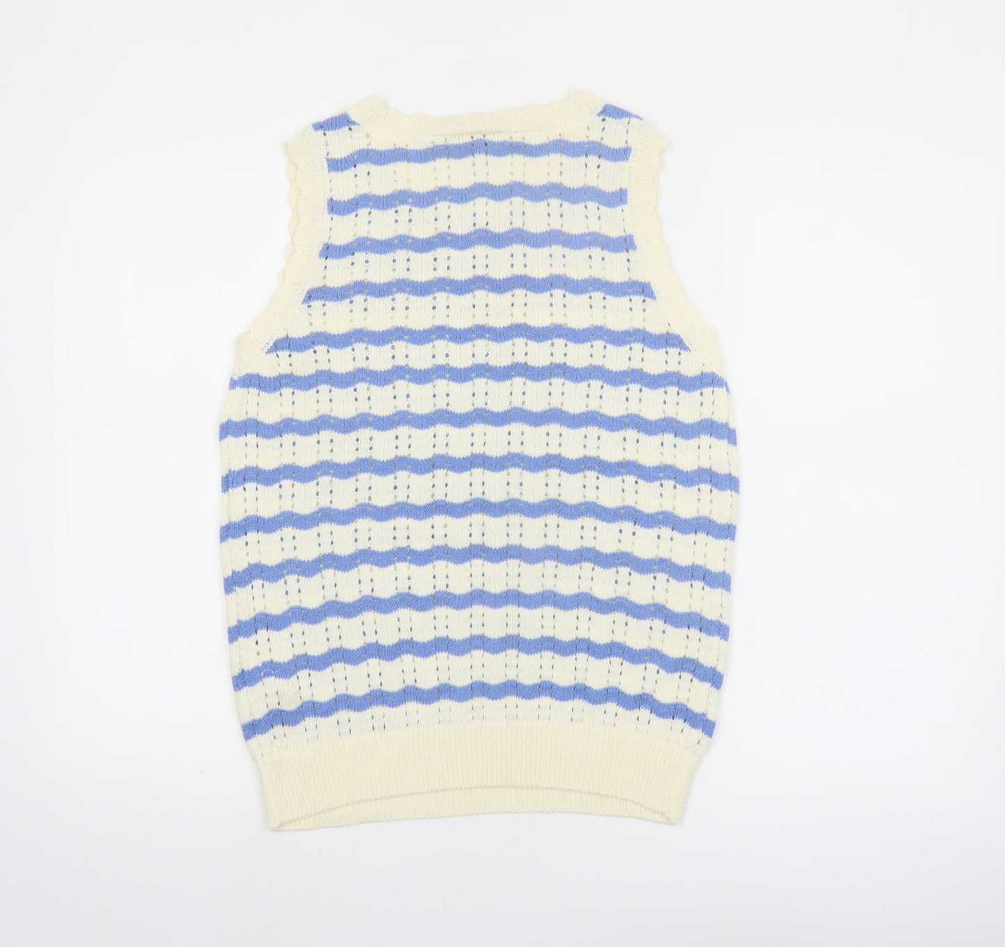 Joules Women’s Blue Striped Sleeveless Knit Tank Top UK 12