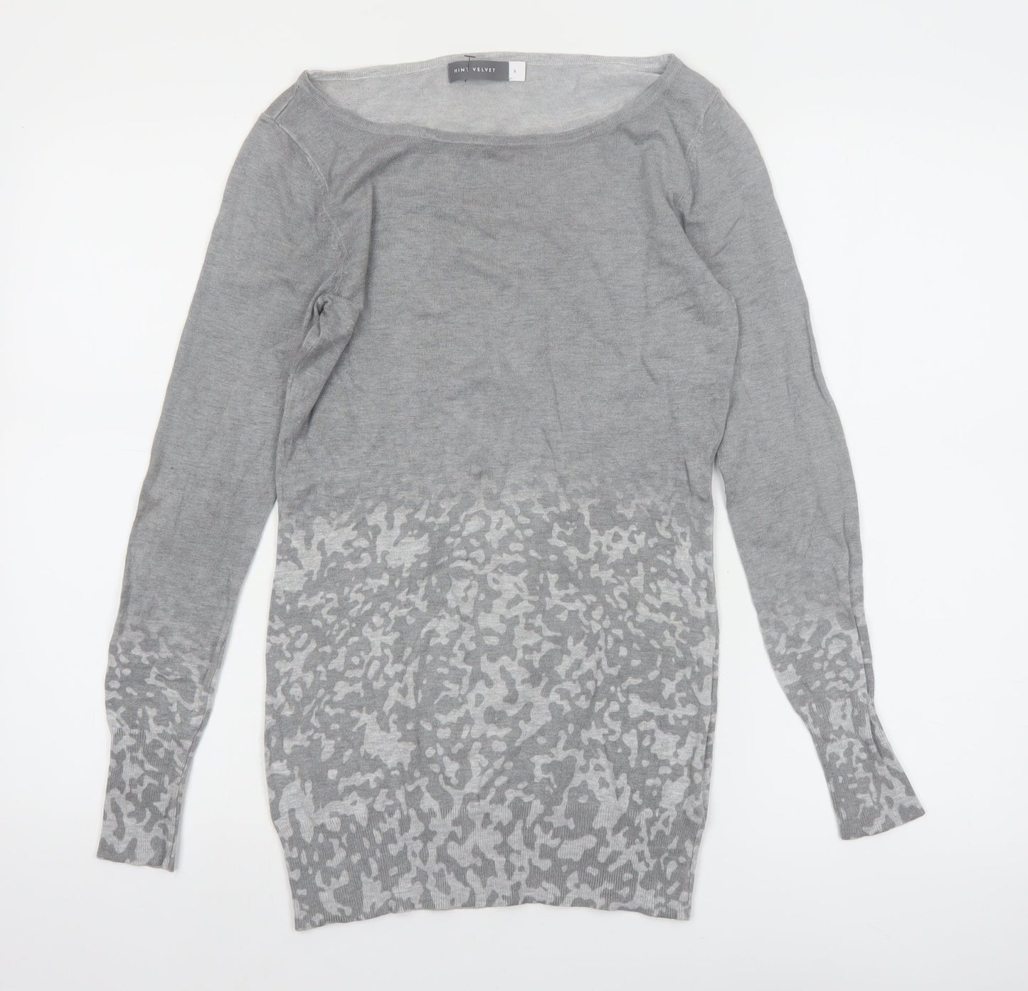 Mint Velvet Women’s Grey Animal Print Knit Jumper Size 8