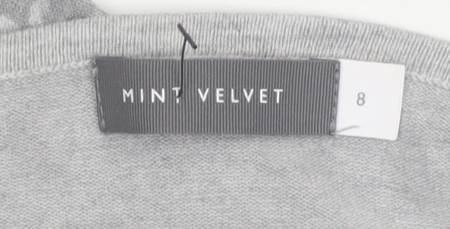 Mint Velvet Women’s Grey Animal Print Knit Jumper Size 8