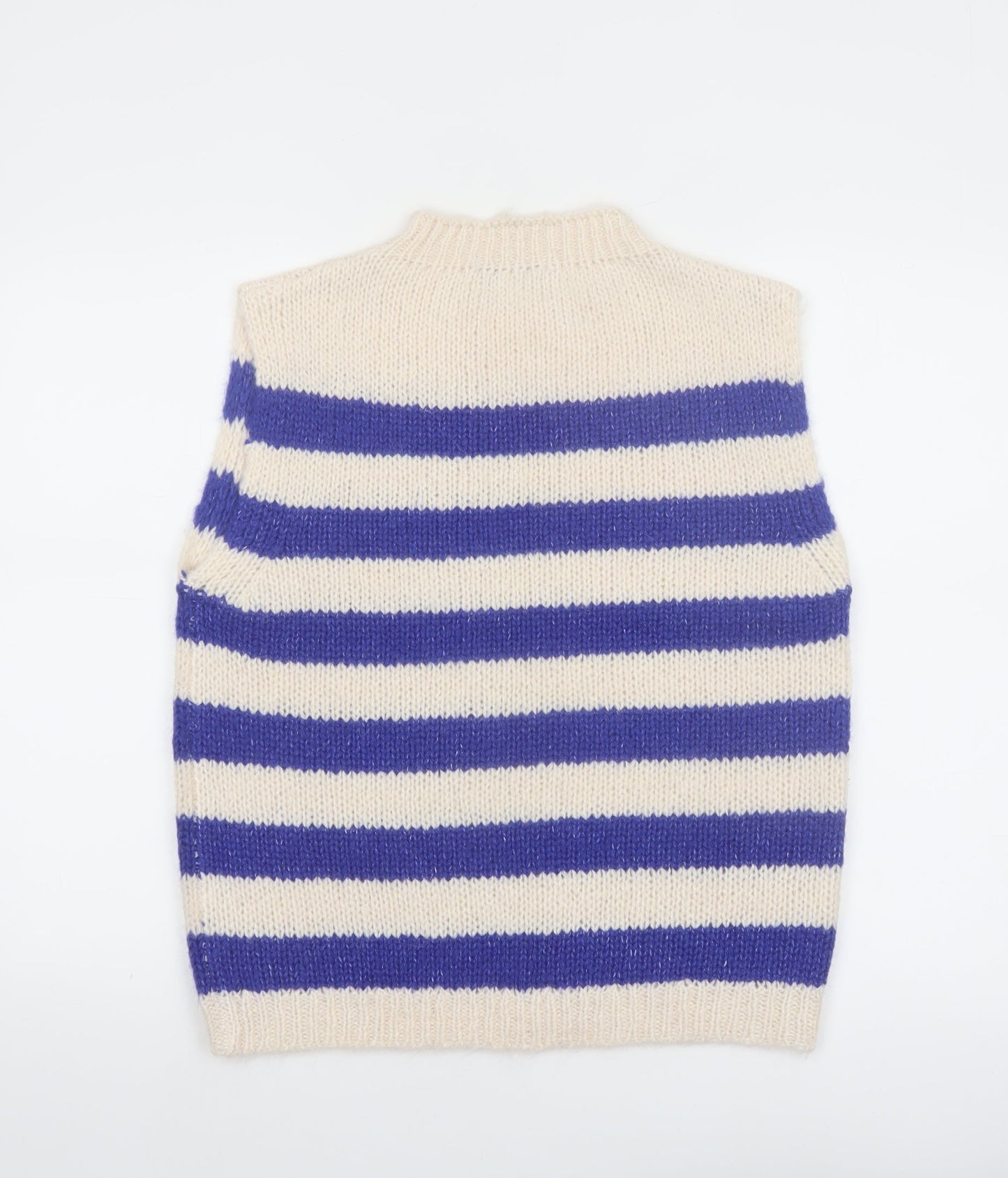 Lollys Laundry Womens Blue Striped Knit Vest Jumper M