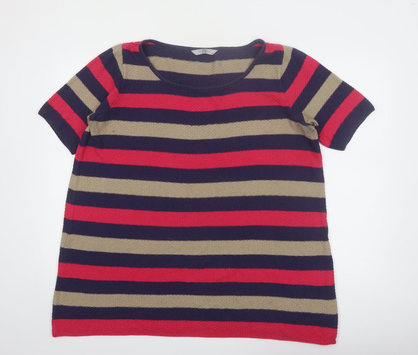 TU Women’s Multicoloured Striped Short Sleeve Knit T-Shirt Size 18