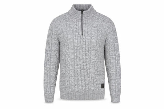 Next Men's Grey Cable-Knit Half Zip Jumper Size L