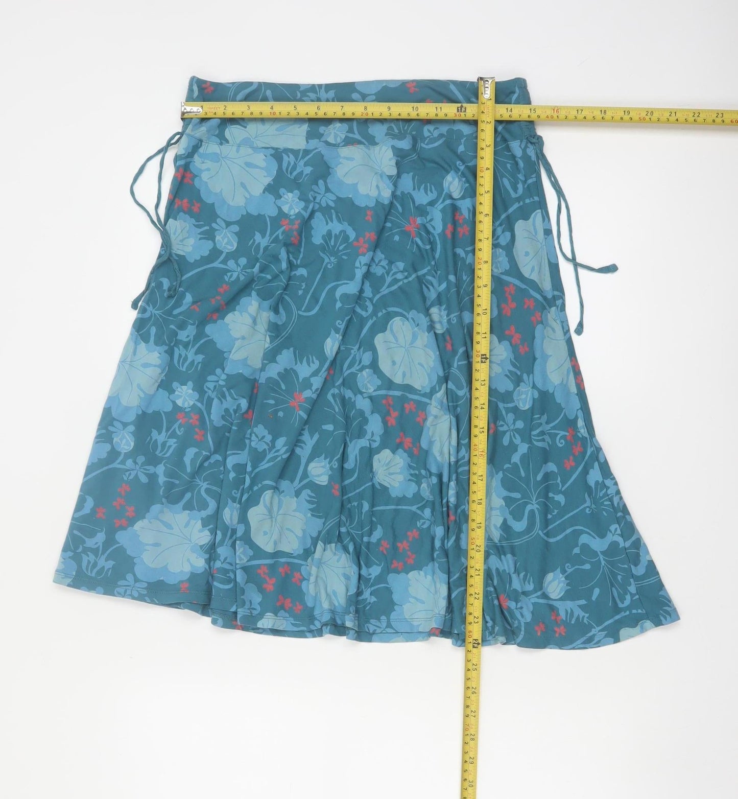 White Stuff Womens Blue Floral A-Line Knee Length Skirt Size 12