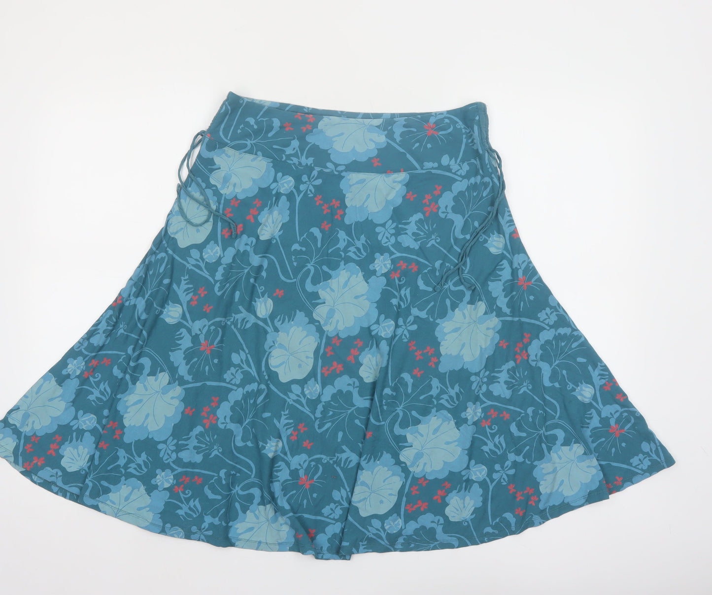 White Stuff Womens Blue Floral A-Line Knee Length Skirt Size 12