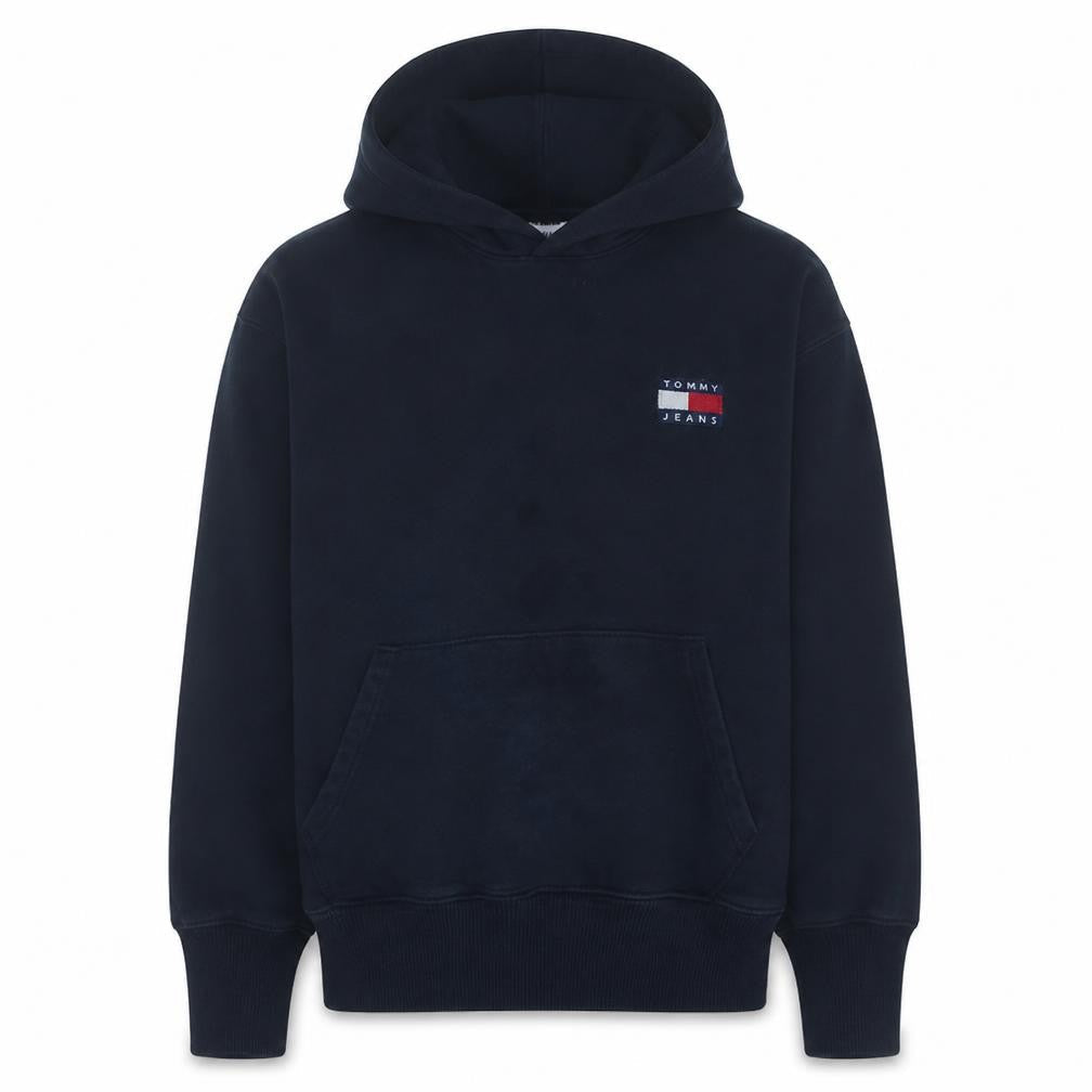 Tommy Jeans Men's Black Cotton Pullover Hoodie Size L